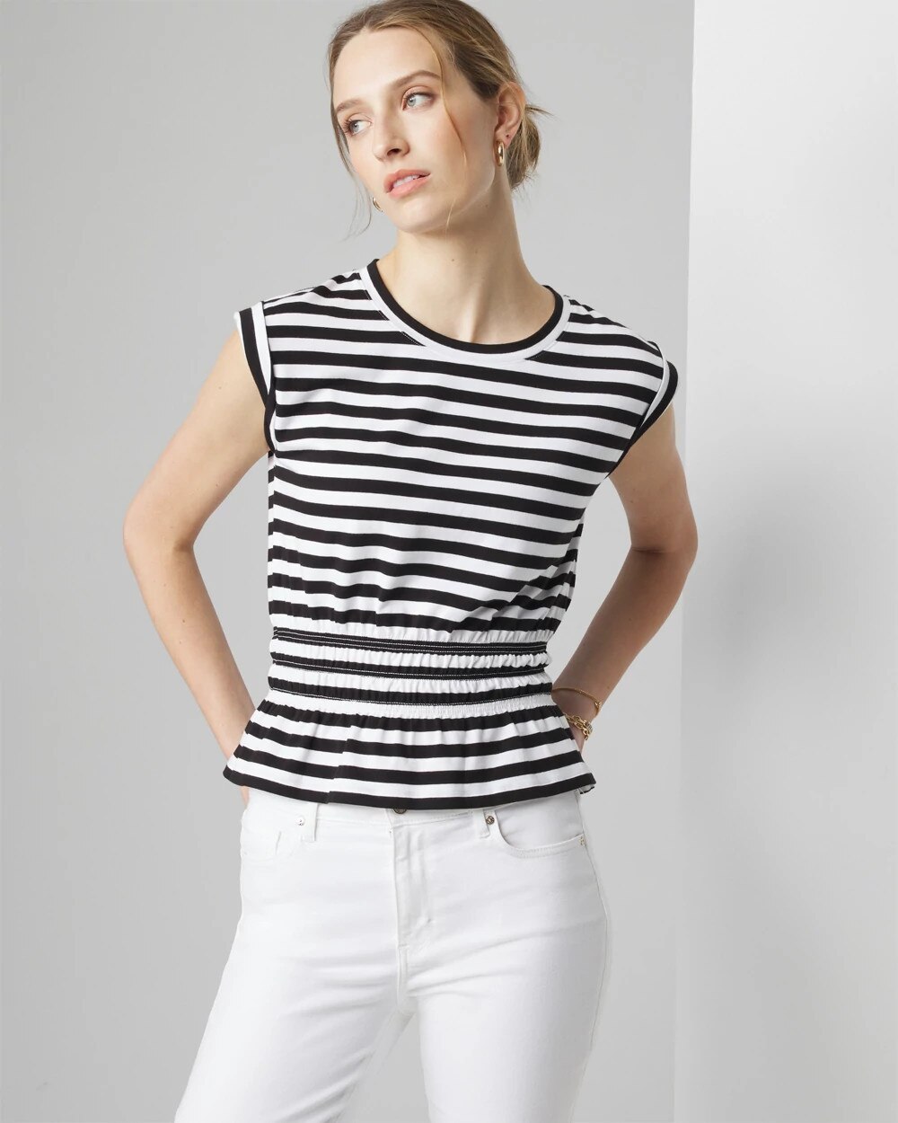 Smocked Peplum Tee | White House Black Market